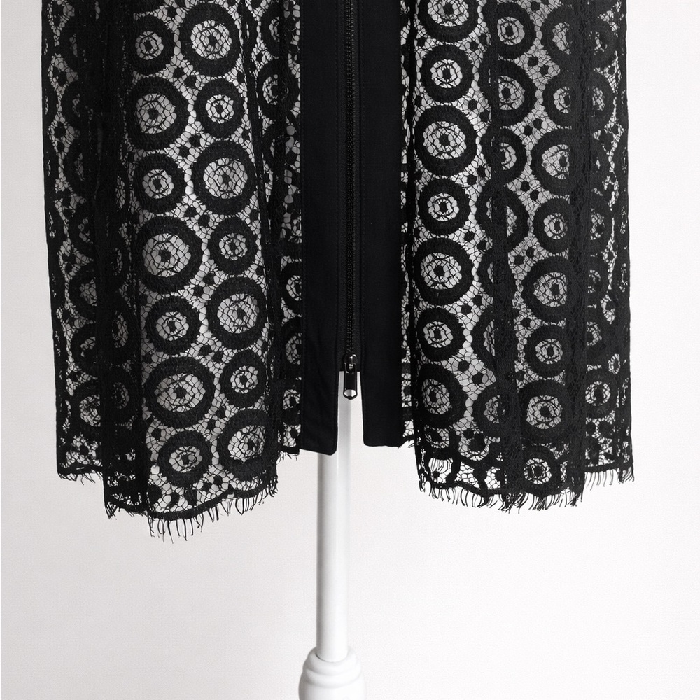 Nanette Lepore Black Lace Zip Front Dress – Size 4 NWT - Picture 6 of 9